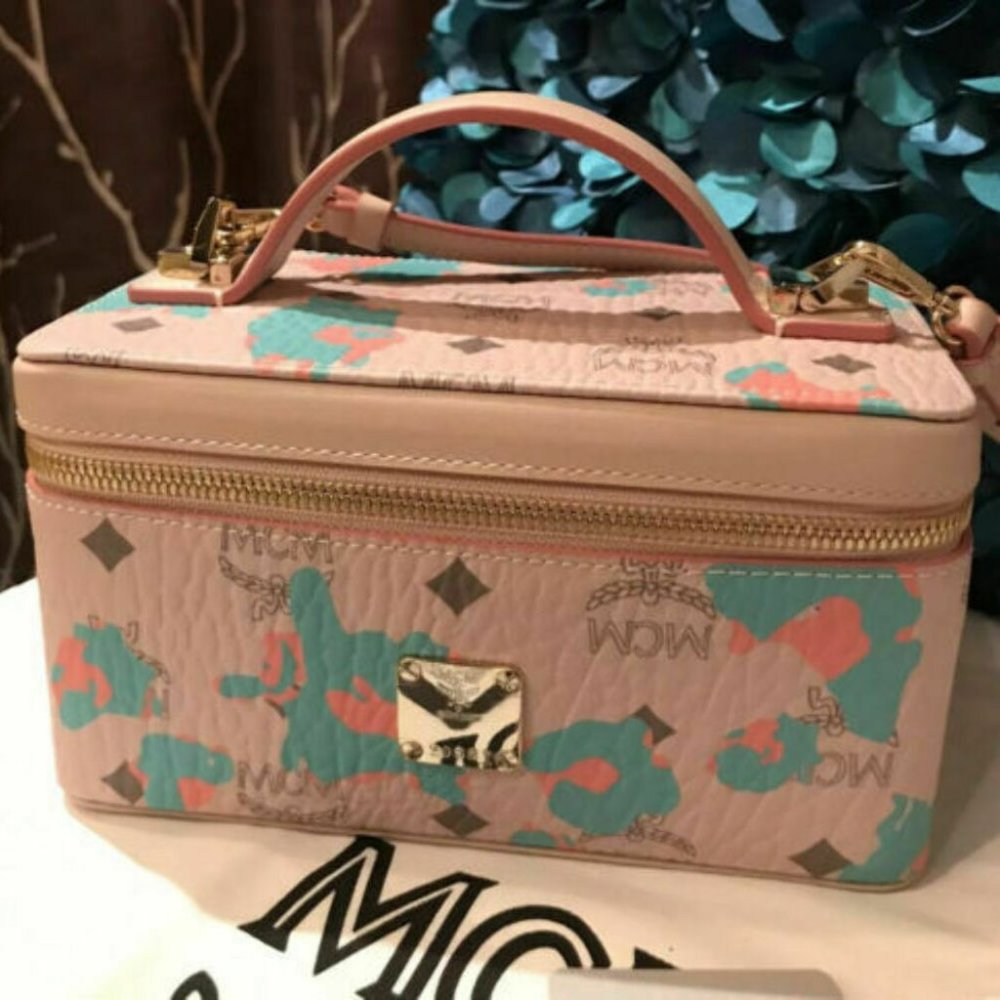 MCM Powder Pink Visetos Pouch Mini Crossbody